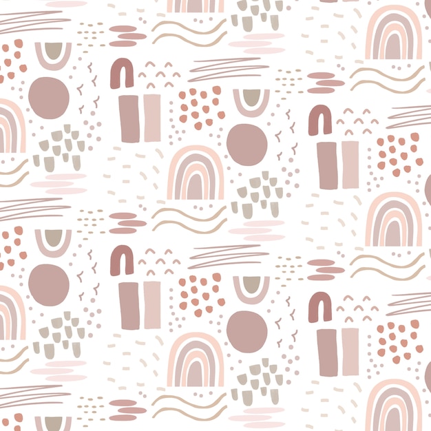 Hand drawn flat design abstract doodle pattern