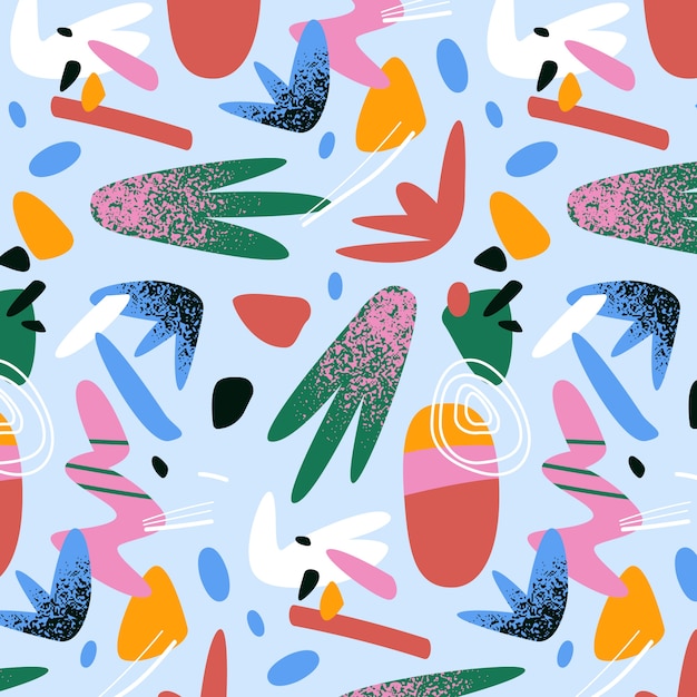 Hand drawn flat design abstract doodle pattern