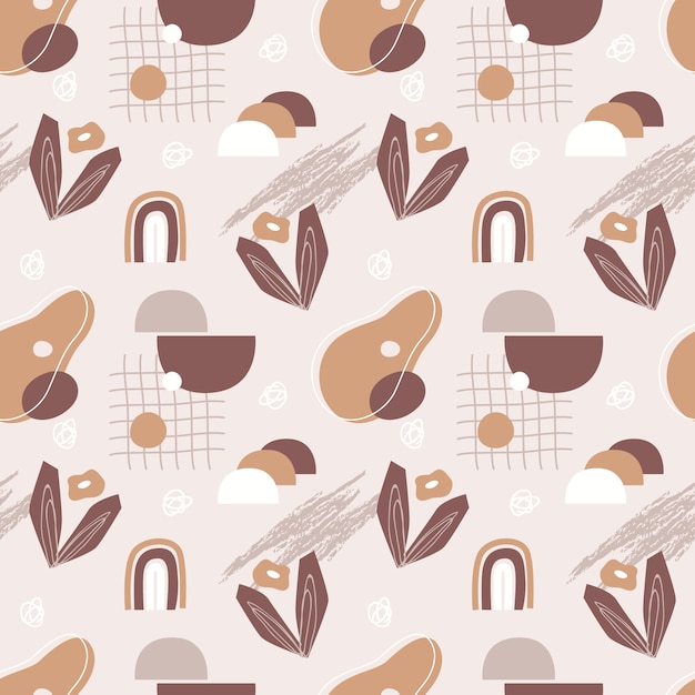 Hand drawn flat design abstract doodle pattern