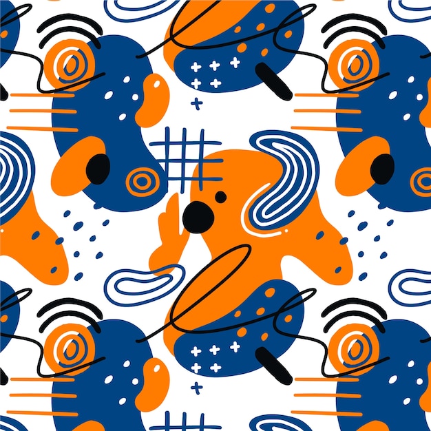 Hand drawn flat design abstract doodle pattern