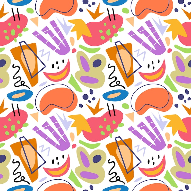 Hand drawn flat design abstract doodle pattern