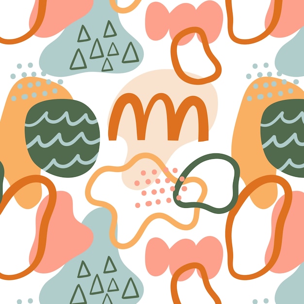 Hand drawn flat design abstract doodle pattern