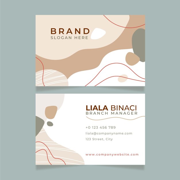 Hand drawn flat design  abstract shapes business cards