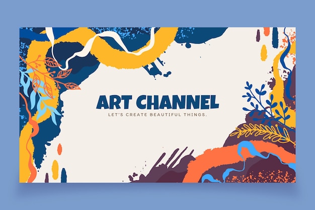 Free Vector hand drawn flat design abstract shapes youtube channel art