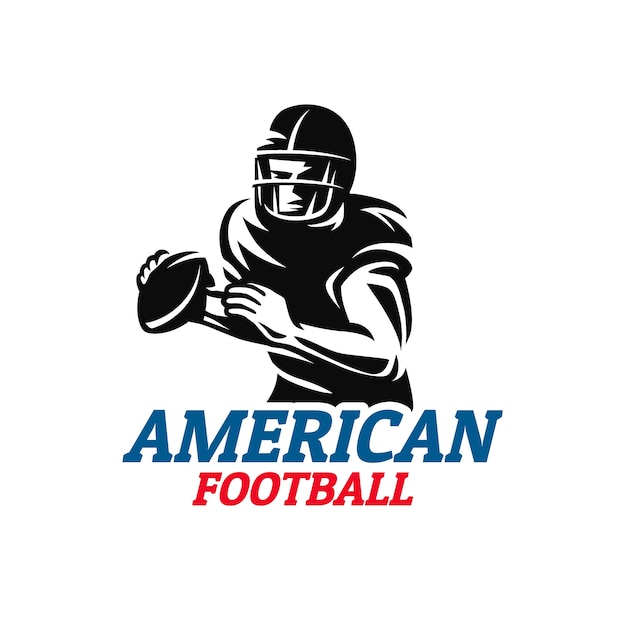 Hand drawn flat design american football logo template