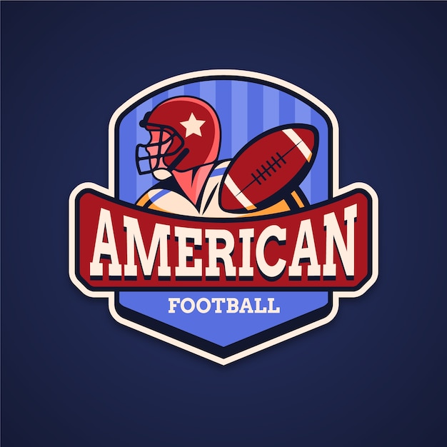 Hand drawn flat design american football logo