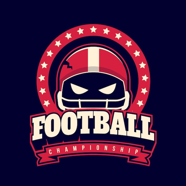 Hand drawn flat design american football logo