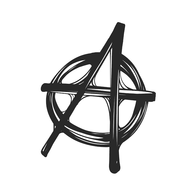 Free vector hand drawn flat design anarchy symbol