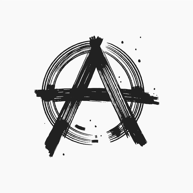 Free Vector hand drawn flat design anarchy symbol