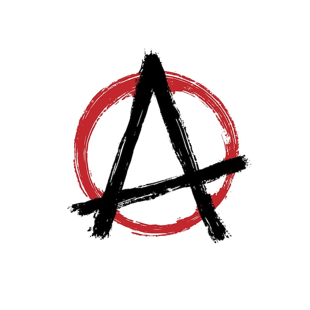 Free Vector hand drawn flat design anarchy symbol