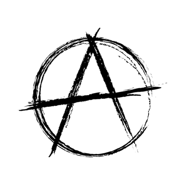 Free Vector hand drawn flat design anarchy symbol