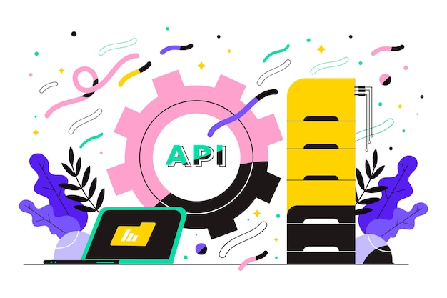 Free Vector hand drawn flat design api illustration