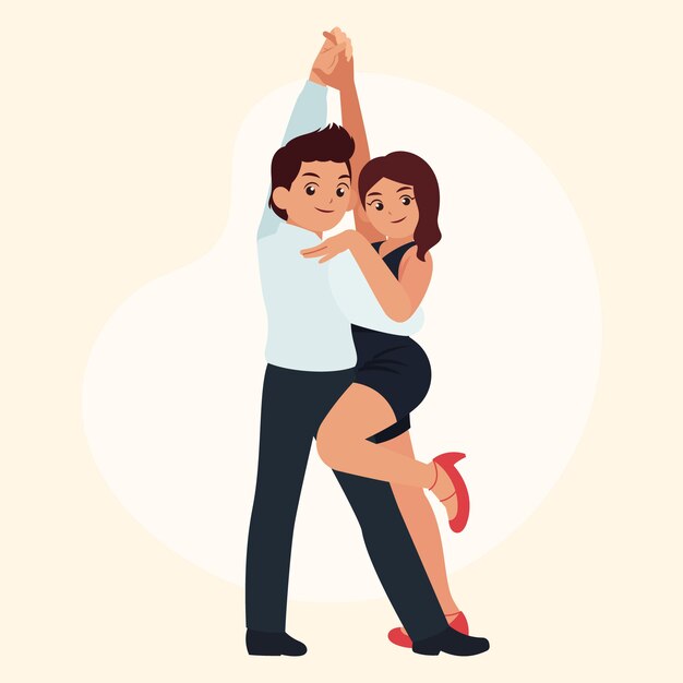 Hand drawn flat design  bachata illustration