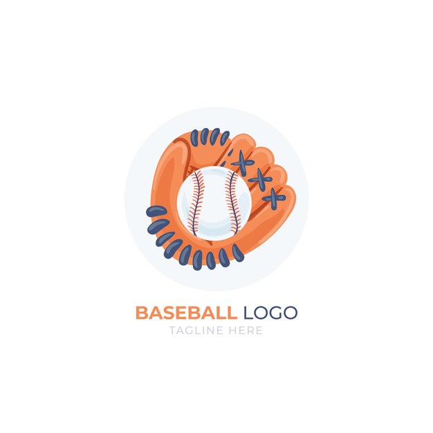 Hand drawn flat design baseball logo