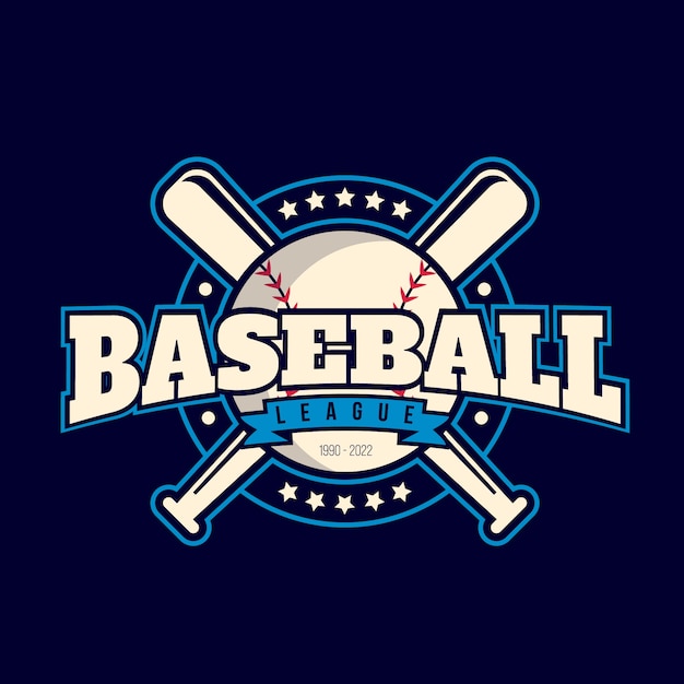 Free vector hand drawn flat design baseball logo