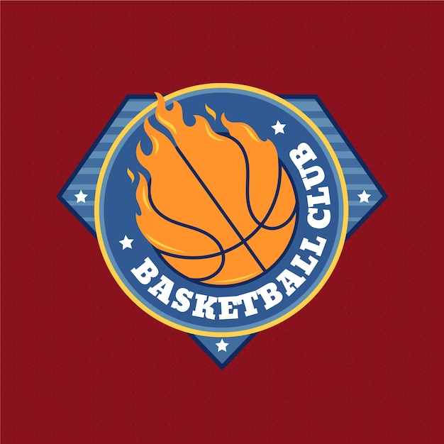 Free vector hand drawn flat design basketball logo