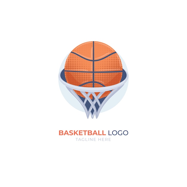 Free Vector hand drawn flat design basketball logo