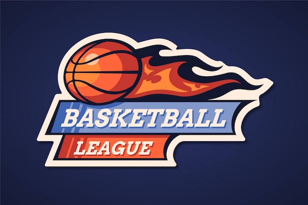 Free Vector hand drawn flat design basketball logo