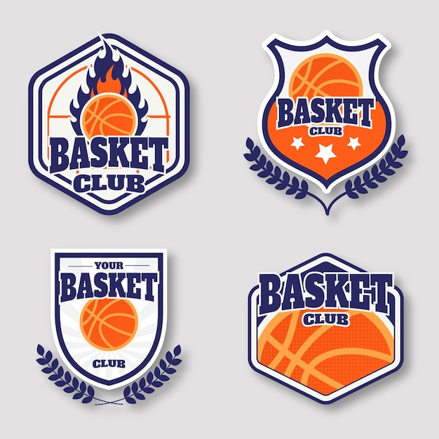 Free Vector hand drawn flat design basketball logo