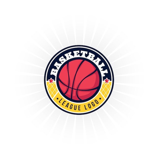 Free Vector hand drawn flat design basketball logo