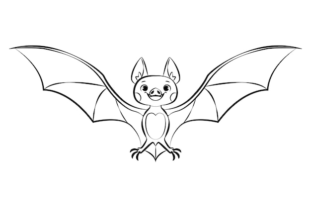 Hand drawn flat design bat outline