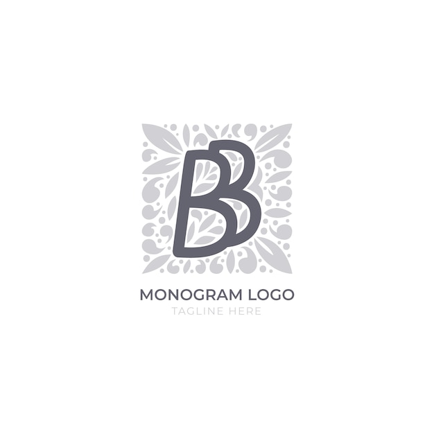 Free Vector hand drawn flat design bb logo template