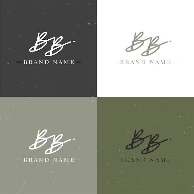 Free Vector hand drawn flat design bb logo template