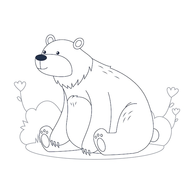 Free vector hand drawn flat design bear outline