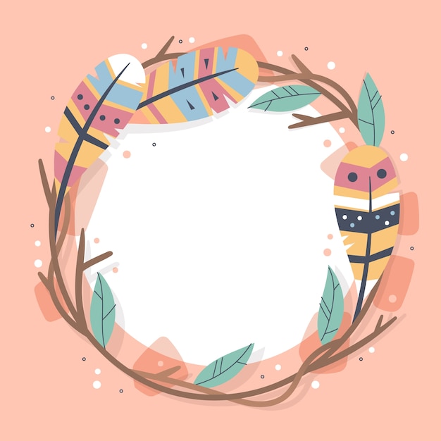 Hand drawn flat design boho frame