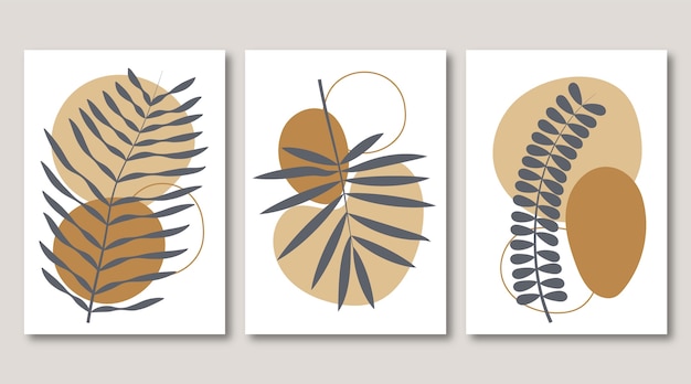 Free Vector hand drawn flat design boho wall art set