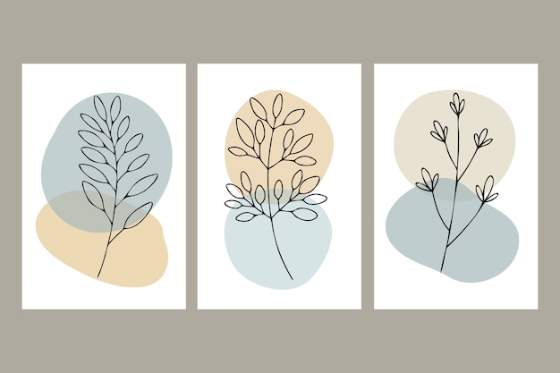 Hand drawn flat design boho wall art