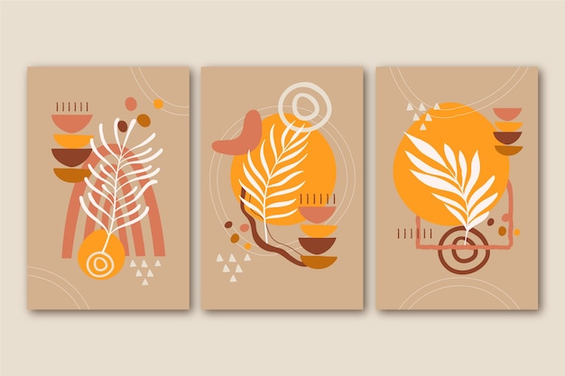 Hand drawn flat design boho wall art