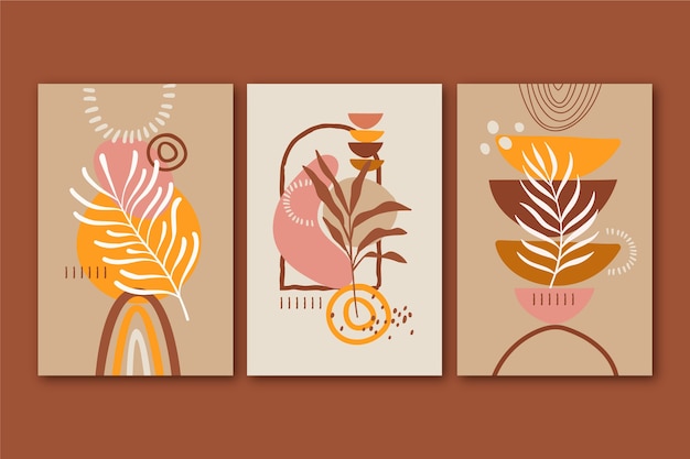 Hand drawn flat design boho wall art