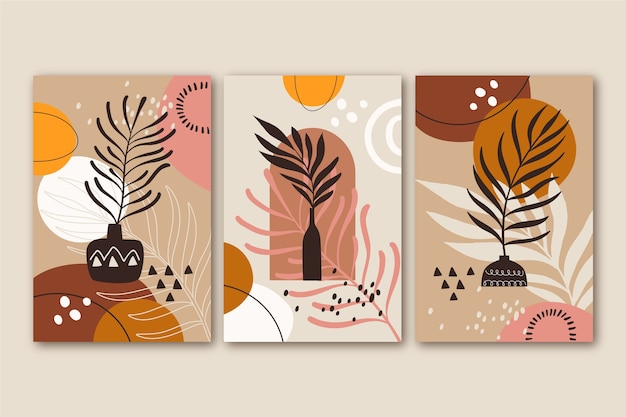 Hand drawn flat design boho wall art