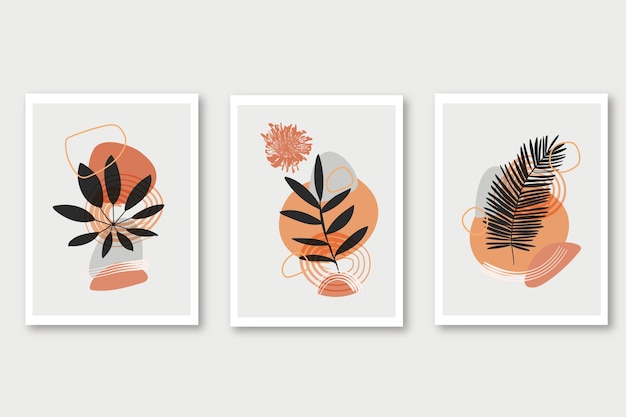 Hand drawn flat design boho wall art