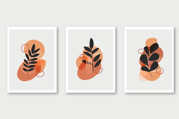 Hand drawn flat design boho wall art