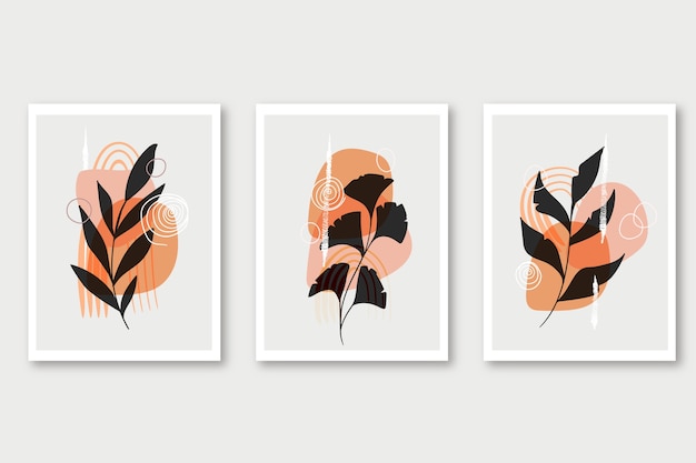 Hand drawn flat design boho wall art