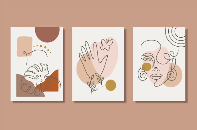 Free Vector hand drawn flat design boho wall art