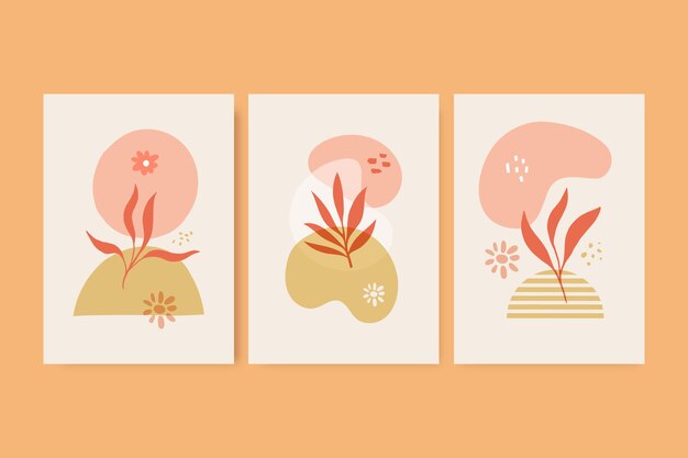 Hand drawn flat design boho wall art