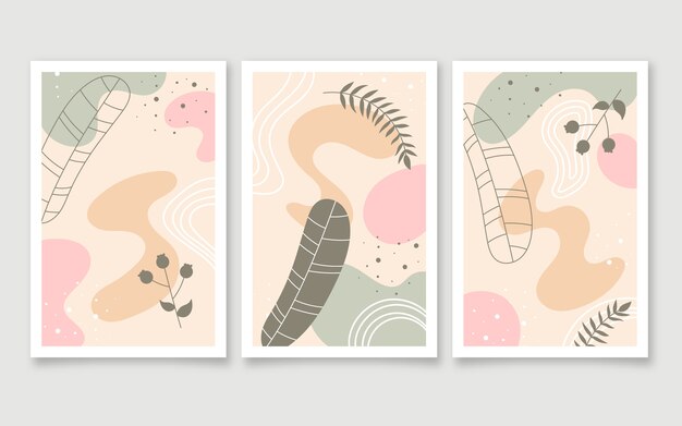 Hand drawn flat design boho wall art