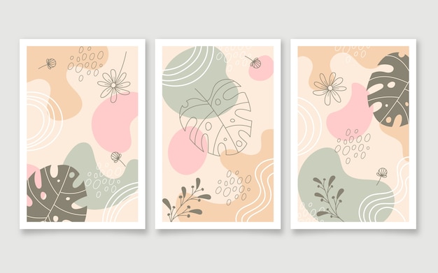 Hand drawn flat design boho wall art