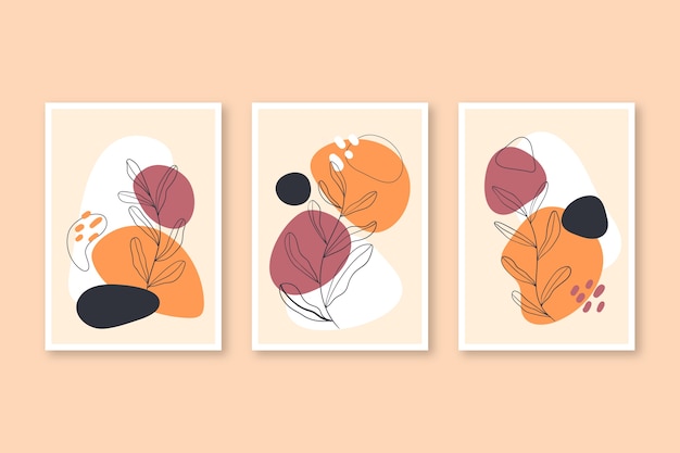 Hand drawn flat design boho wall art