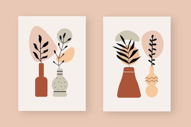 Free Vector hand drawn flat design boho wall art