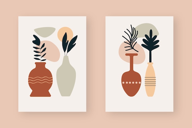 Free Vector hand drawn flat design boho wall art