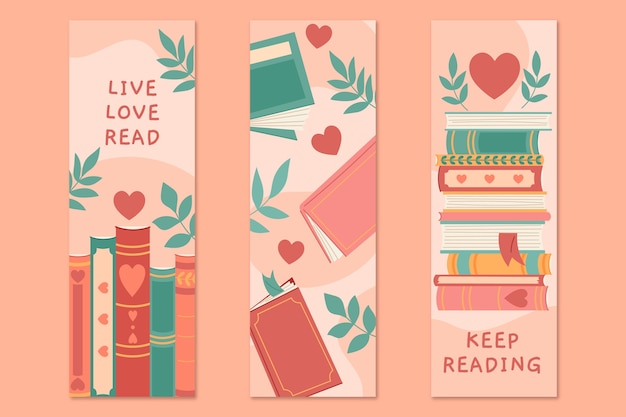 Free vector hand drawn flat design bookmark design