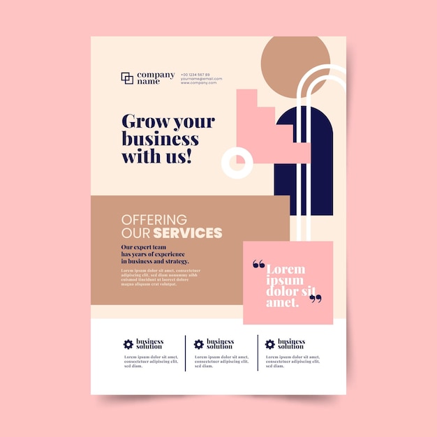 Hand drawn flat design business flyer