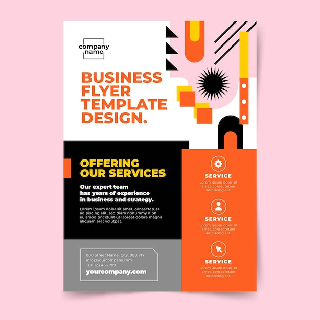 Free Vector hand drawn flat design business flyer