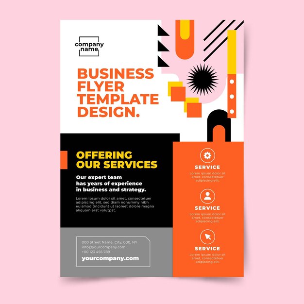 Hand drawn flat design business flyer