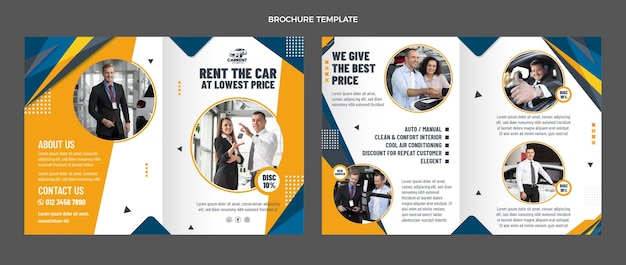 Free Vector hand drawn flat design car rental brochure