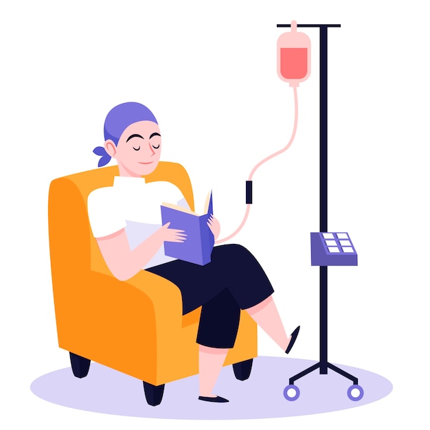 Free Vector hand drawn flat design chemotherapy illustration